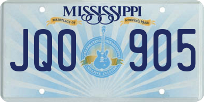 MS license plate JQO905