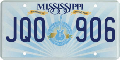 MS license plate JQO906