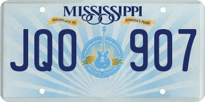 MS license plate JQO907