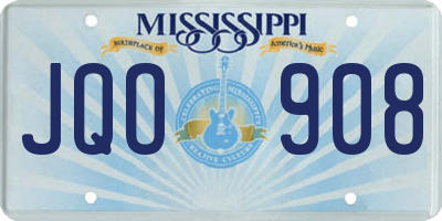 MS license plate JQO908