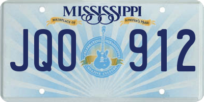 MS license plate JQO912
