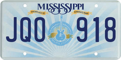 MS license plate JQO918