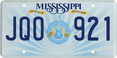 MS license plate JQO921