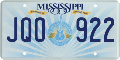 MS license plate JQO922