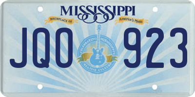 MS license plate JQO923