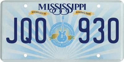 MS license plate JQO930