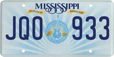 MS license plate JQO933