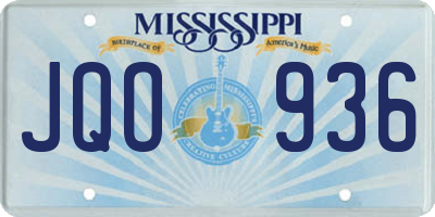MS license plate JQO936