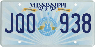 MS license plate JQO938