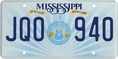 MS license plate JQO940
