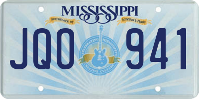 MS license plate JQO941