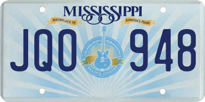 MS license plate JQO948