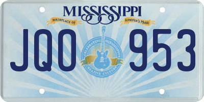 MS license plate JQO953
