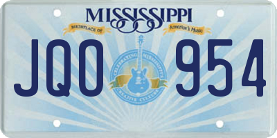 MS license plate JQO954