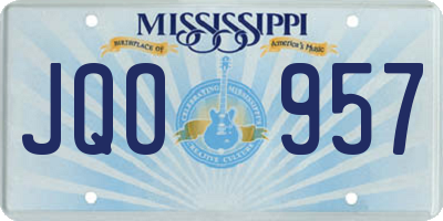 MS license plate JQO957