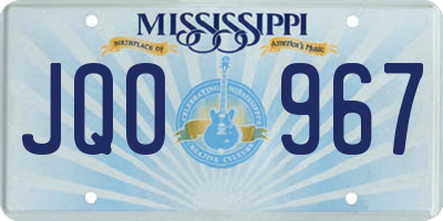 MS license plate JQO967