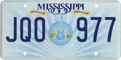 MS license plate JQO977