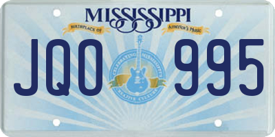 MS license plate JQO995
