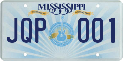 MS license plate JQP001