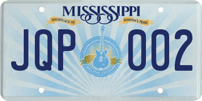 MS license plate JQP002