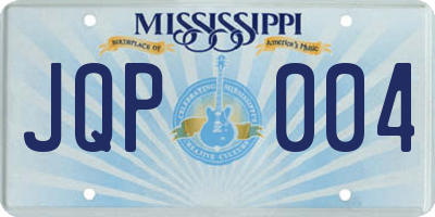 MS license plate JQP004