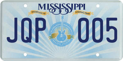 MS license plate JQP005