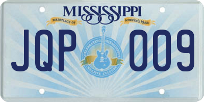 MS license plate JQP009