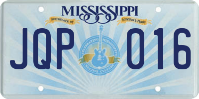 MS license plate JQP016