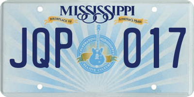MS license plate JQP017