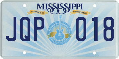 MS license plate JQP018