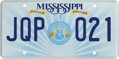 MS license plate JQP021