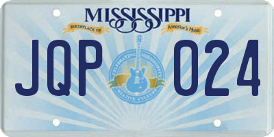 MS license plate JQP024