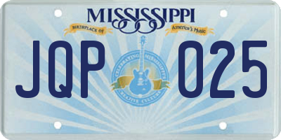 MS license plate JQP025