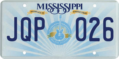 MS license plate JQP026