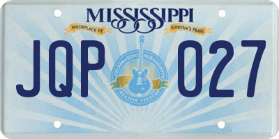 MS license plate JQP027