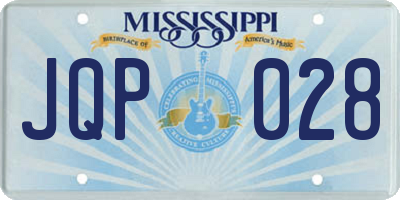 MS license plate JQP028