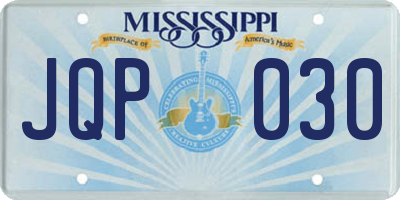 MS license plate JQP030