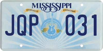 MS license plate JQP031