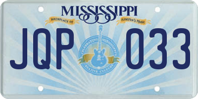 MS license plate JQP033