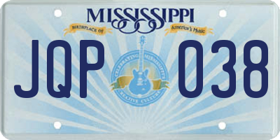MS license plate JQP038