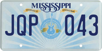 MS license plate JQP043