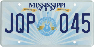 MS license plate JQP045