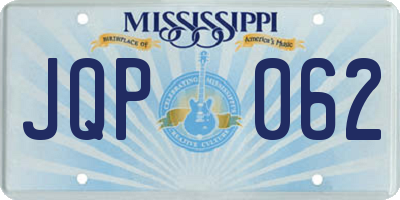 MS license plate JQP062