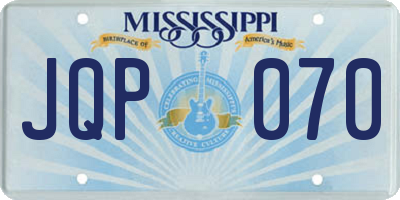MS license plate JQP070