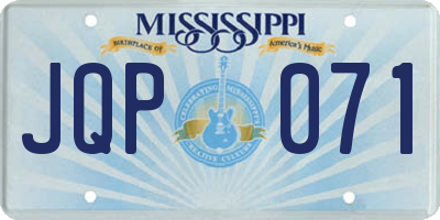 MS license plate JQP071