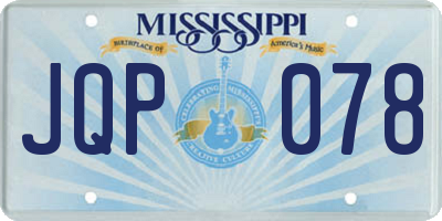 MS license plate JQP078