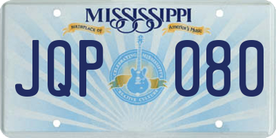MS license plate JQP080