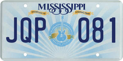 MS license plate JQP081