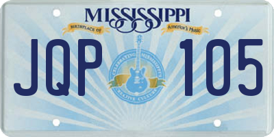 MS license plate JQP105
