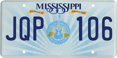 MS license plate JQP106